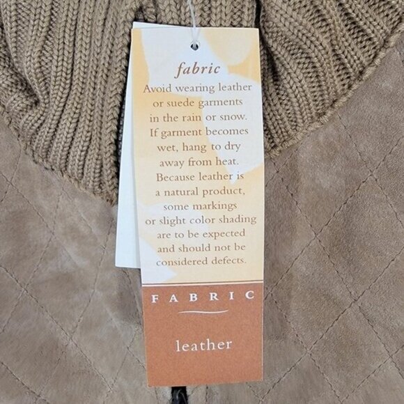 NWT Coldwater Creek Vest Size 1X Women's Leather and Knit Tan NEW - Picture 3 of 9